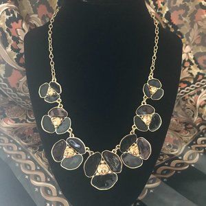 Kate Spade New York Black Pansy and Crystal Necklace